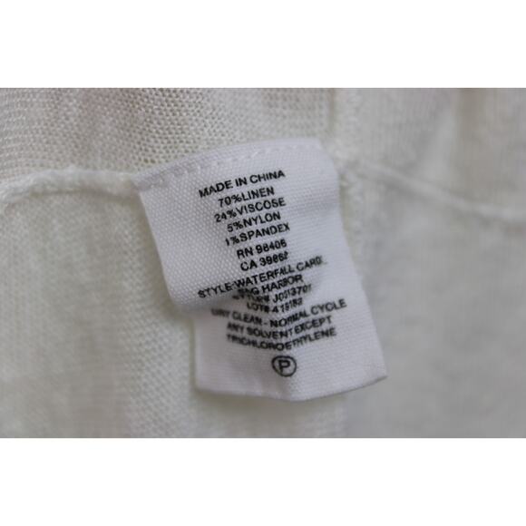 Theory Women’s Size S White Linen Viscose Knit Open Front Cardigan Duster - Picture 8 of 9